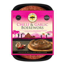 Load image into Gallery viewer, Chilli & Garlic Boerewors 400g